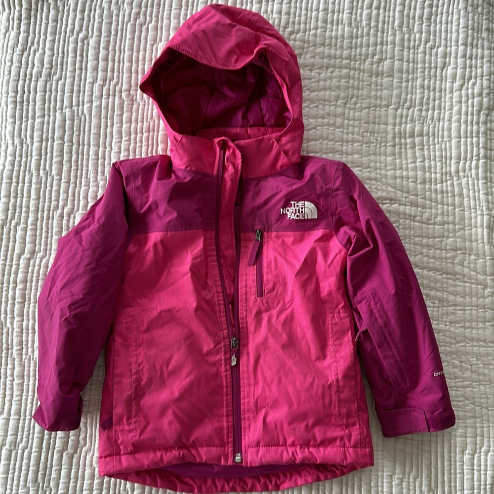 North face girls 5 or xxs triclimate ski jacket hot pink